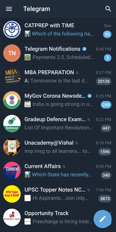 Telegram app interface